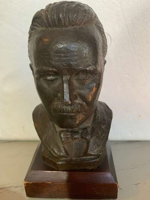 BRONZE BUST OF JAN F.E CELLIERS BY COERT STEYNBERG ( 22 CM)