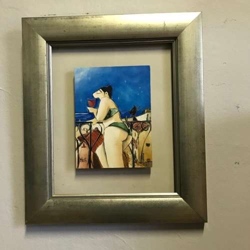 Original Ronald West Painting ( 41 x 36 ; 20 x 15 cm )