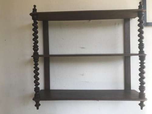 Victorian Mahogany  Barleytwist Wallshelf ( 70 X 60 X 18 CM )