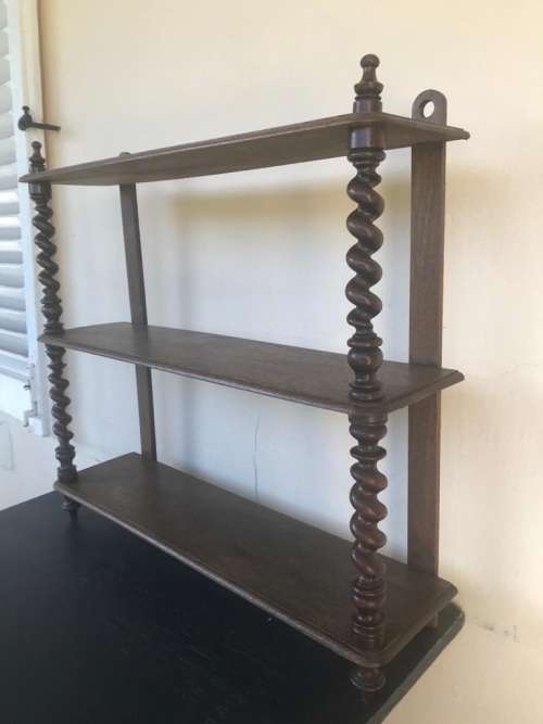 Victorian Mahogany  Barleytwist Wallshelf ( 70 X 60 X 18 CM )