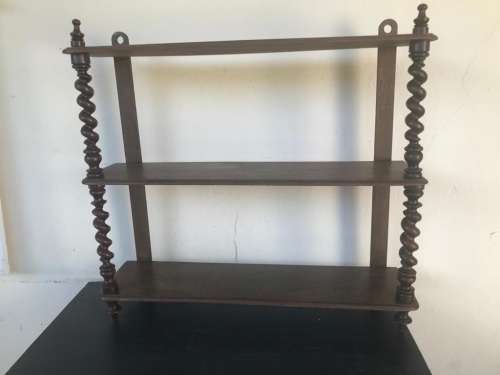 Victorian Mahogany  Barleytwist Wallshelf ( 70 X 60 X 18 CM )