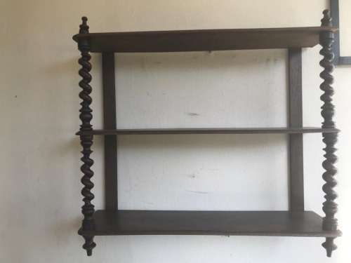 Victorian Mahogany  Barleytwist Wallshelf ( 70 X 60 X 18 CM )