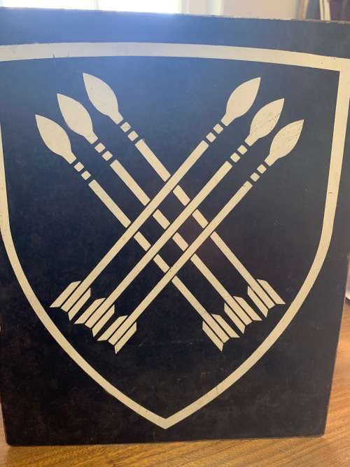 Original 32 Bn Sign from one of the vehicles ( 30 x 25 cm )