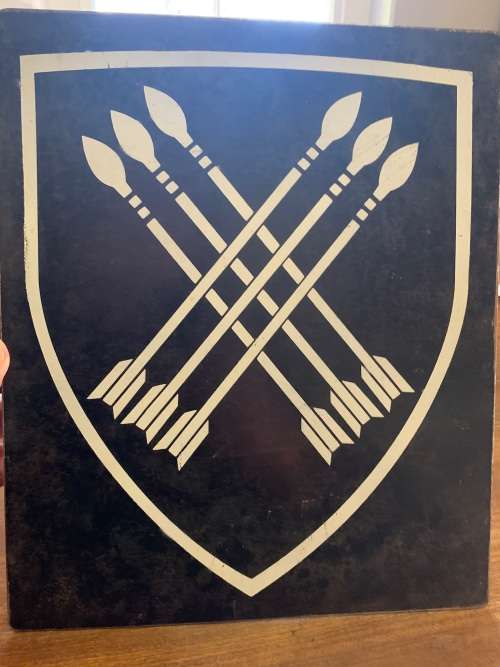 Original 32 Bn Sign from one of the vehicles ( 30 x 25 cm )