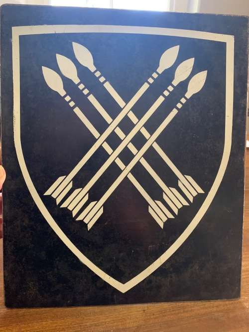 Original 32 Bn Sign from one of the vehicles ( 30 x 25 cm )