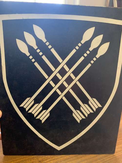 Original 32 Bn Sign from one of the vehicles ( 30 x 25 cm )