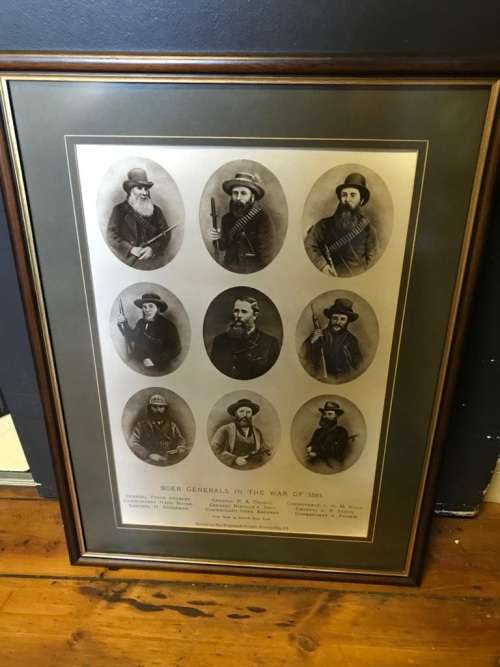 Boer War : Rare print of the Boer Generals during the first Boer War ( 78 x 58 cm )