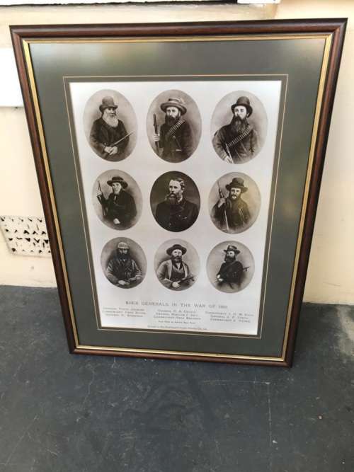 Boer War : Rare print of the Boer Generals during the first Boer War ( 78 x 58 cm )