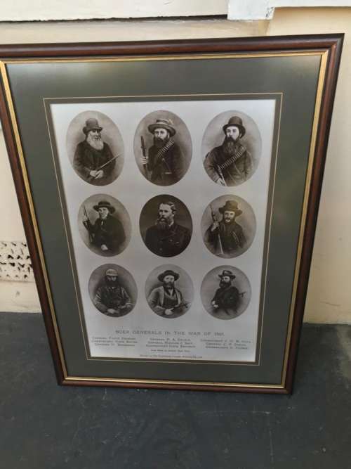 Boer War : Rare print of the Boer Generals during the first Boer War ( 78 x 58 cm )