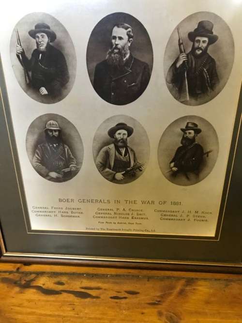 Boer War : Rare print of the Boer Generals during the first Boer War ( 78 x 58 cm )