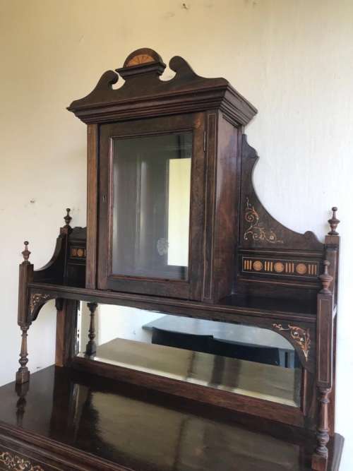 Beautiful Victorian Rosewood inlaid Parlour Cabinet circa 1890 ( 196 x 90 x 38 cm )