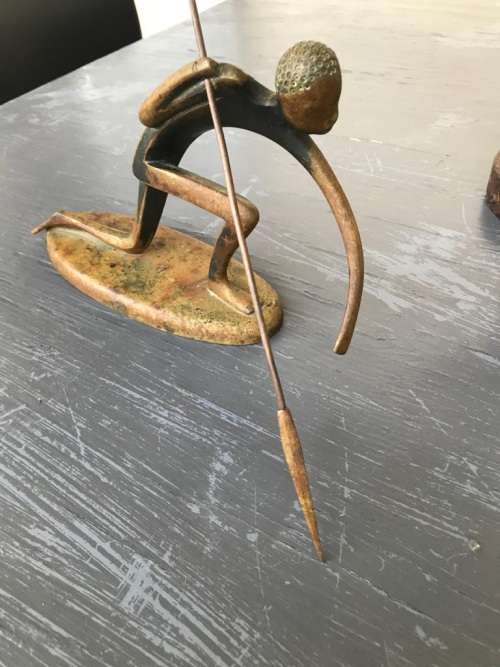 BRASS AFRICAN SCULPTURE ( 25 x 16 x 8 cm )