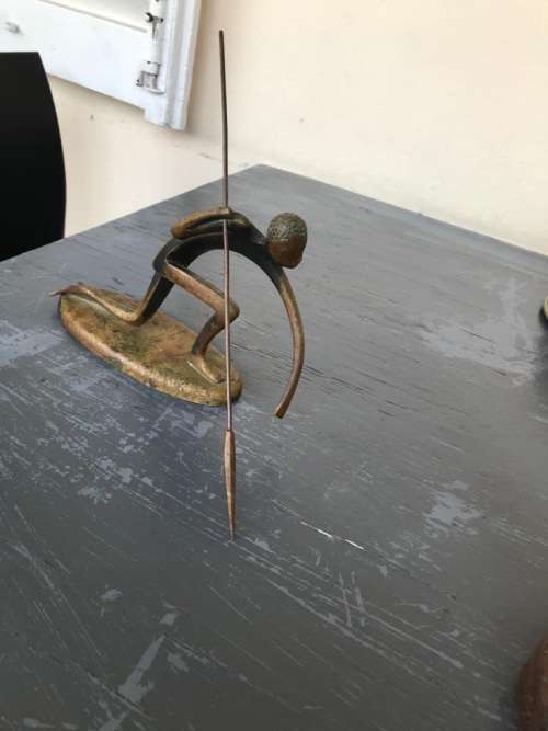 BRASS AFRICAN SCULPTURE ( 25 x 16 x 8 cm )