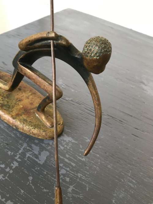 BRASS AFRICAN SCULPTURE ( 25 x 16 x 8 cm )