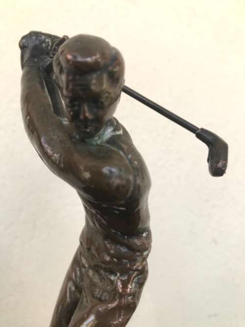 Bronze Golfing Trophy circa 1977 ( 23 cm high )