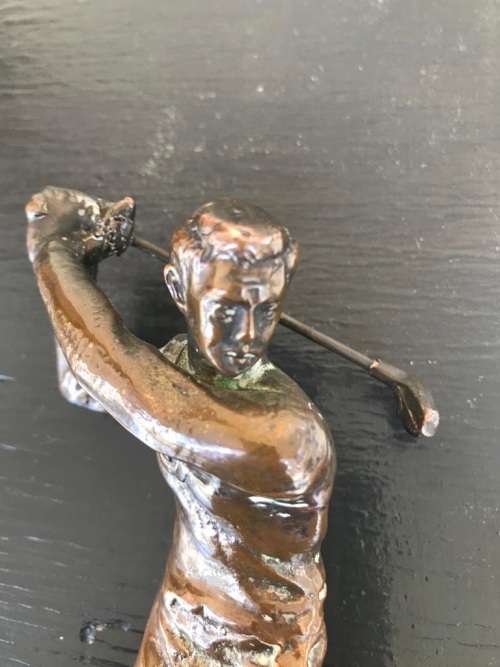 Bronze Golfing Trophy circa 1977 ( 23 cm high )