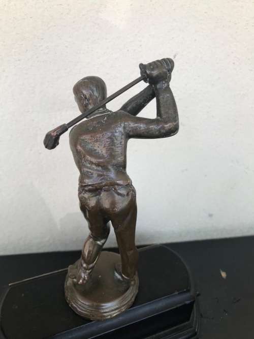 Bronze Golfing Trophy circa 1977 ( 23 cm high )