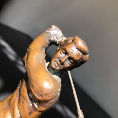 Bronze Golfing Trophy circa 1977 ( 23 cm high )