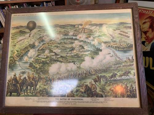 Boer War : Rare print of The Battle of Paardeberg ( 80 x 62 cm )