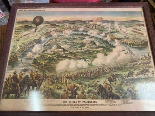 Boer War : Rare print of The Battle of Paardeberg ( 80 x 62 cm )
