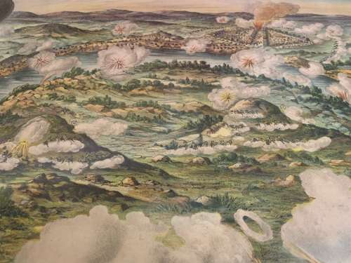 Boer War : Rare print of The Battle of Paardeberg ( 80 x 62 cm )