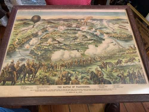 Boer War : Rare print of The Battle of Paardeberg ( 80 x 62 cm )