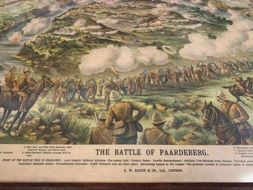 Boer War : Rare print of The Battle of Paardeberg ( 80 x 62 cm )