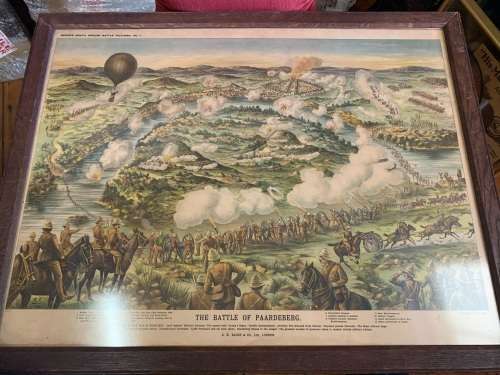 Boer War : Rare print of The Battle of Paardeberg ( 80 x 62 cm )
