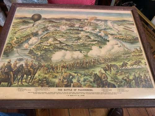 Boer War : Rare print of The Battle of Paardeberg ( 80 x 62 cm )