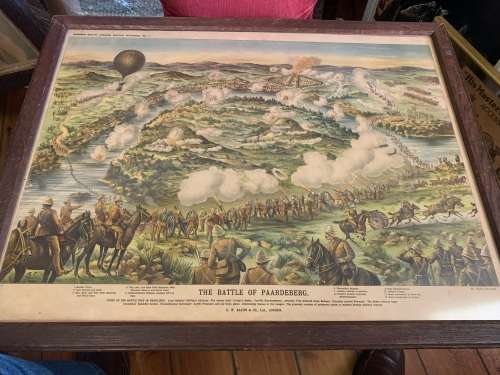 Boer War : Rare print of The Battle of Paardeberg ( 80 x 62 cm )