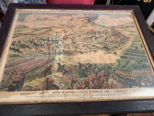 Boer War : Rare Print of the Battle of Dundee /Glencoe ( 85 x 65 cm )