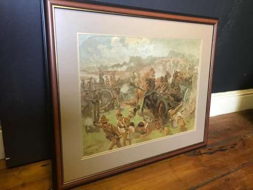 Boer War Rare Print Die Slag van Colenso ( 70 x 55 cm )