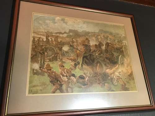 Boer War Rare Print Die Slag van Colenso ( 70 x 55 cm )