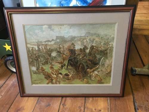 Boer War Rare Print Die Slag van Colenso ( 70 x 55 cm )