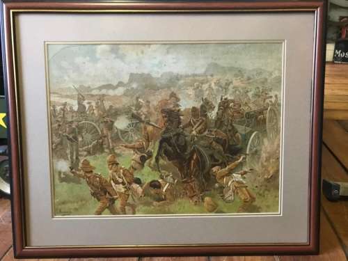 Boer War Rare Print Die Slag van Colenso ( 70 x 55 cm )