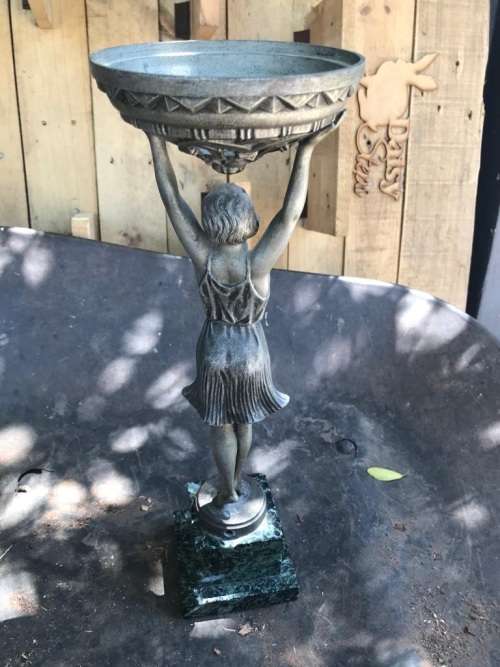 Original Art Deco Spelter Lamp on marble base ( 42 cm )
