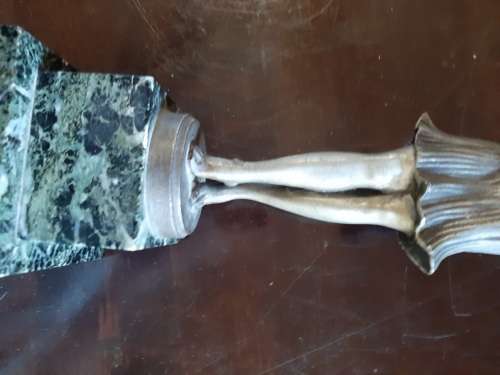 Original Art Deco Spelter Lamp on marble base ( 42 cm )