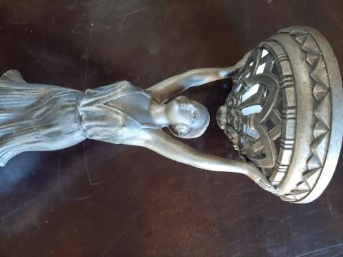 Original Art Deco Spelter Lamp on marble base ( 42 cm )