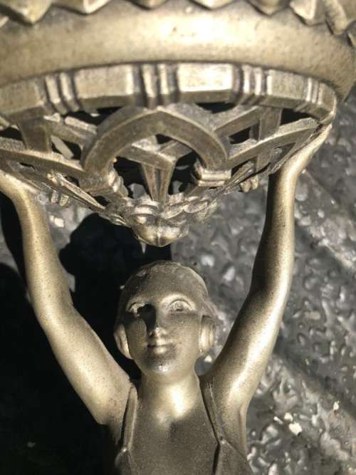 Original Art Deco Spelter Lamp on marble base ( 42 cm )