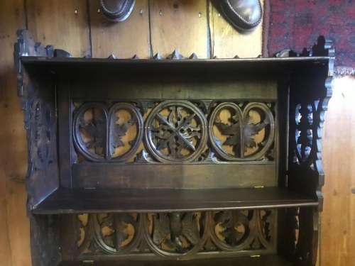 Beautiful Carved Mahogany Wallshelf ( 70 x 62 x 20cm )