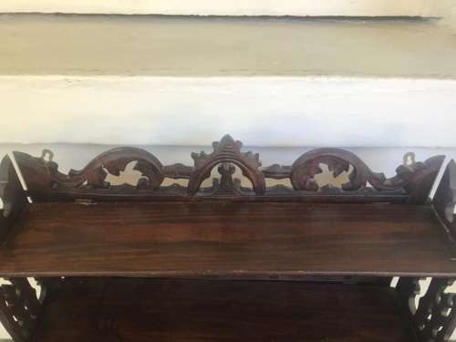 Beautiful Carved Mahogany Wallshelf ( 70 x 62 x 20cm )