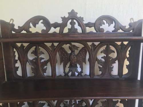 Beautiful Carved Mahogany Wallshelf ( 70 x 62 x 20cm )