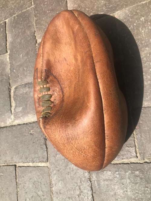 Rugby Balls: Three vintage leather rugby balls