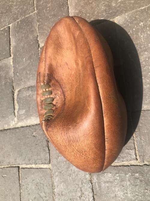 Rugby Balls: Three vintage leather rugby balls