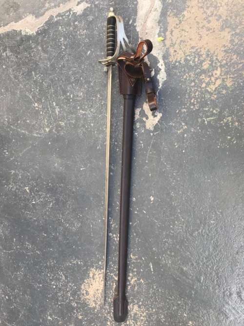 Vintage SAP Sword with Leather Scabbard in good condition