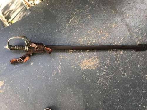 Vintage SAP Sword with Leather Scabbard in good condition