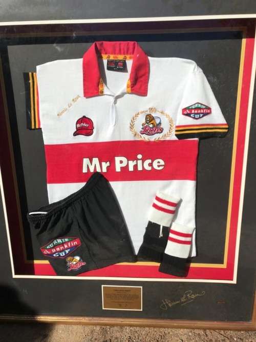 Rare Rugby Lions Match Jersey: Hennie le Roux 150 games