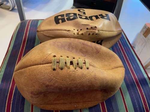 Rugby Balls: 2 Leather Rugby Balls