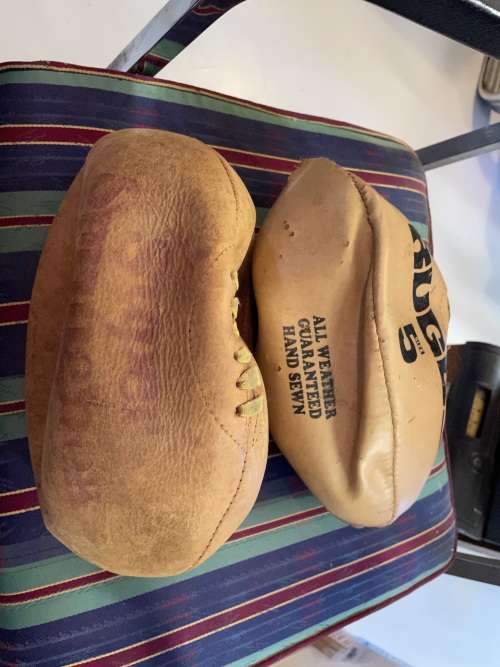 Rugby Balls: 2 Leather Rugby Balls