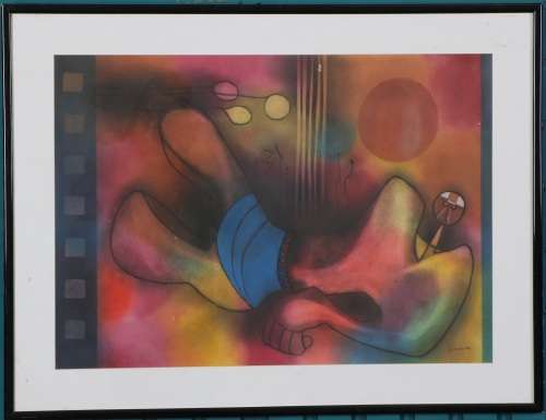 Winston Sauli : Mixed Medium on Paper ( 50.5 x 70.5 )